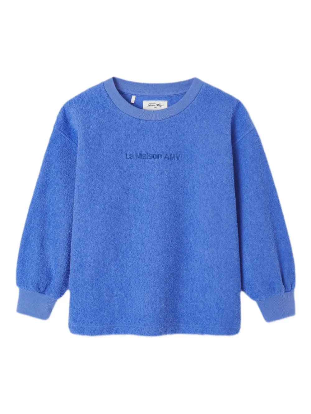 American Vintage Kids Sweater met geborduurd logo Blauw