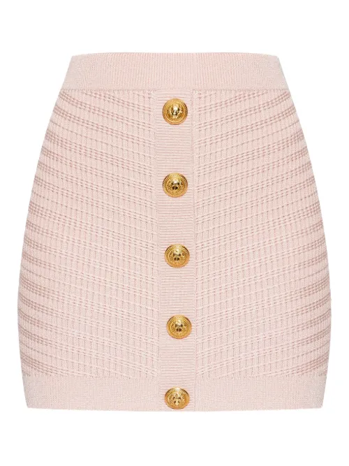 Balmain minijupe en maille - Rose - Balmain - Modalova