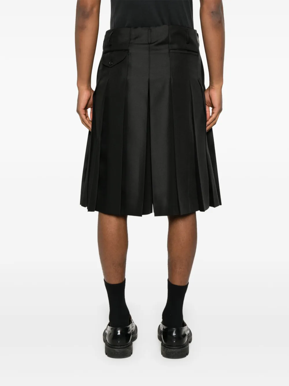 Comme des Garçons Homme Plus Geplooide shorts Zwart