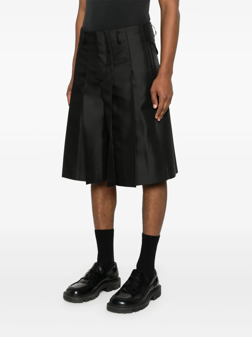 Comme des Garçons Homme Plus Geplooide shorts Zwart