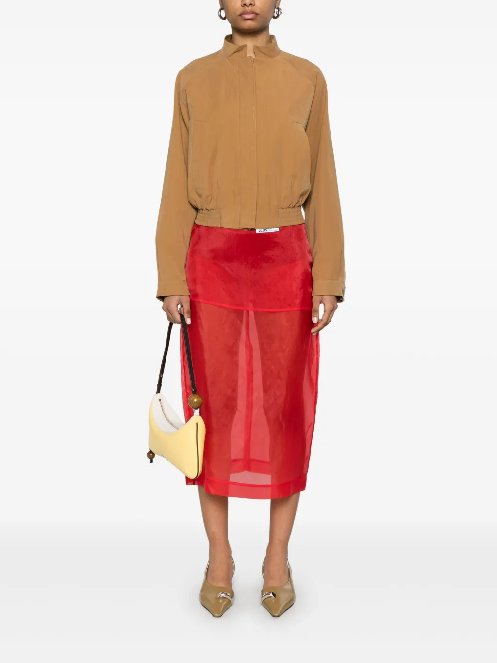 GCDS cropped tailoring bomber jacket | Varsity Jackets | Image 2