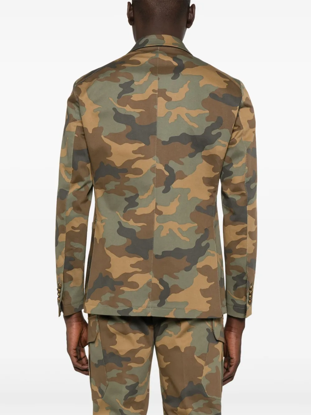 Tagliatore Blazer met camouflageprint Bruin