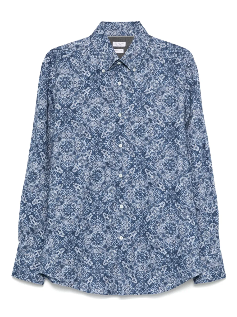 Brunello Cucinelli camisa con estampado de cachemira | azul | Image 1