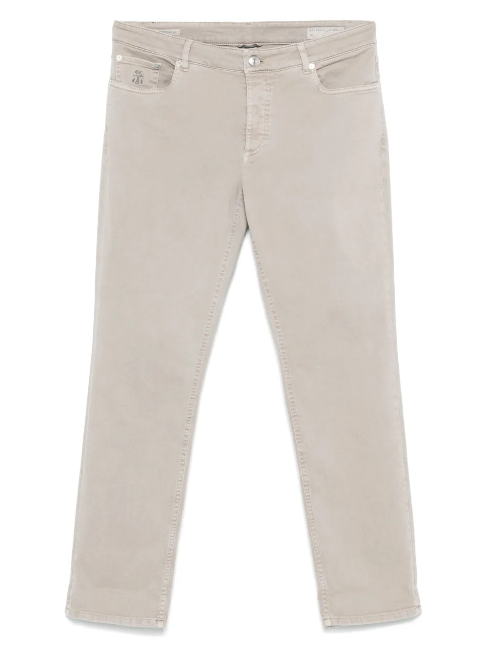 Brunello Cucinelli logo-embroidered jeans | Grey | Image 1