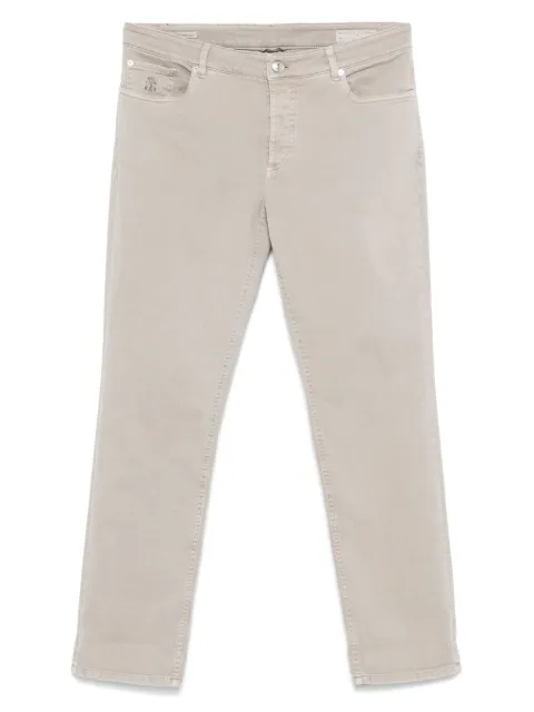 Brunello Cucinelli logo-embroidered jeans