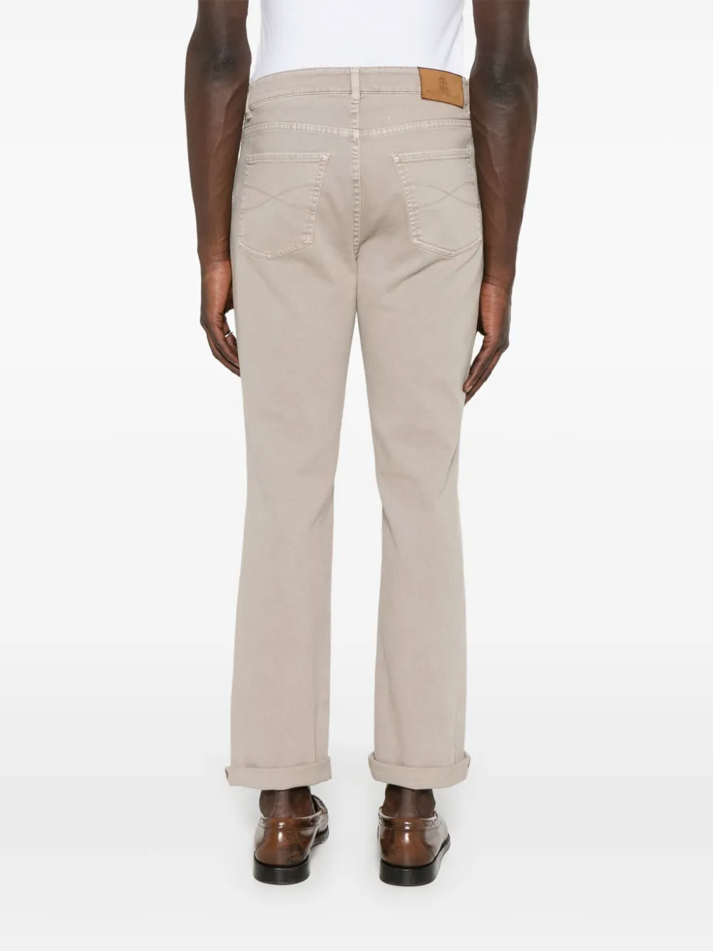 Brunello Cucinelli Jeans met geborduurd logo Grijs