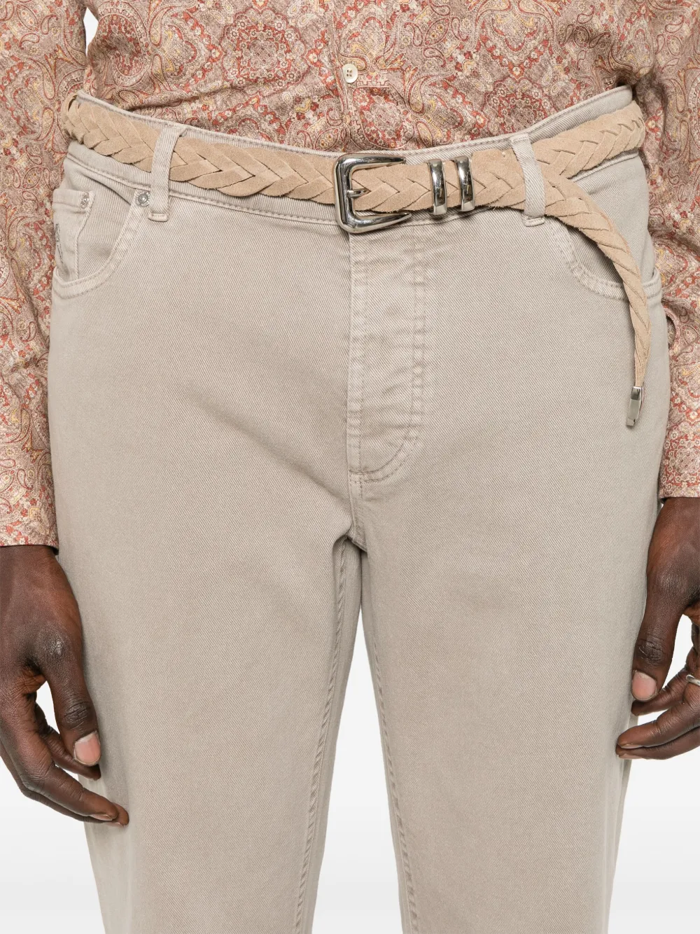 Brunello Cucinelli Jeans met geborduurd logo Grijs