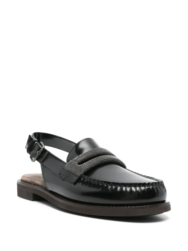 ローファー・オックスフォード Brunello Cucinelli Mocassino Slingback In Pelle Men's brogue and penny loafers | Brunello Cucinelli