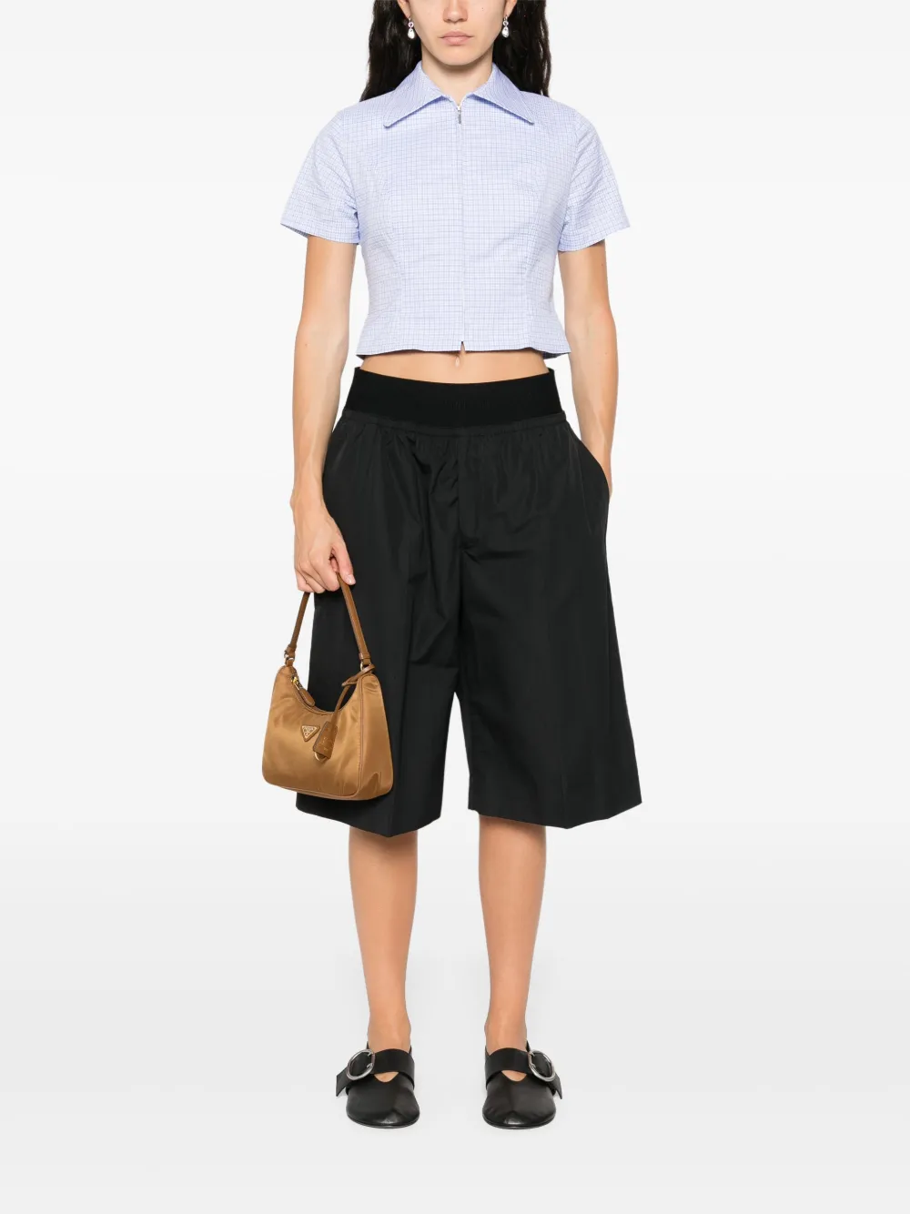 ALAINPAUL elastic-waist tailored shorts | Knee-Length Shorts | Image 2