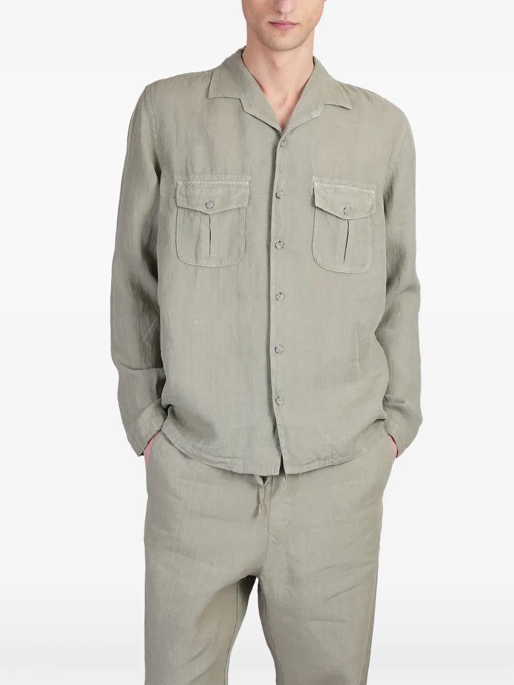 120% Lino camisa de lino | verde | Image 1