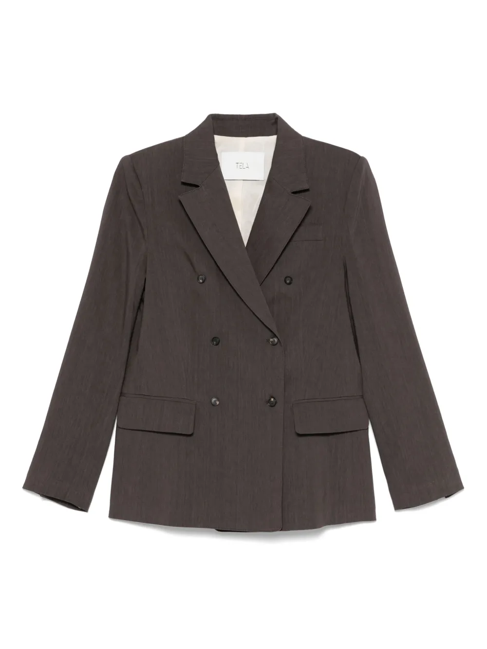 Tela blazer con doble botonadura | marrón | Image 1