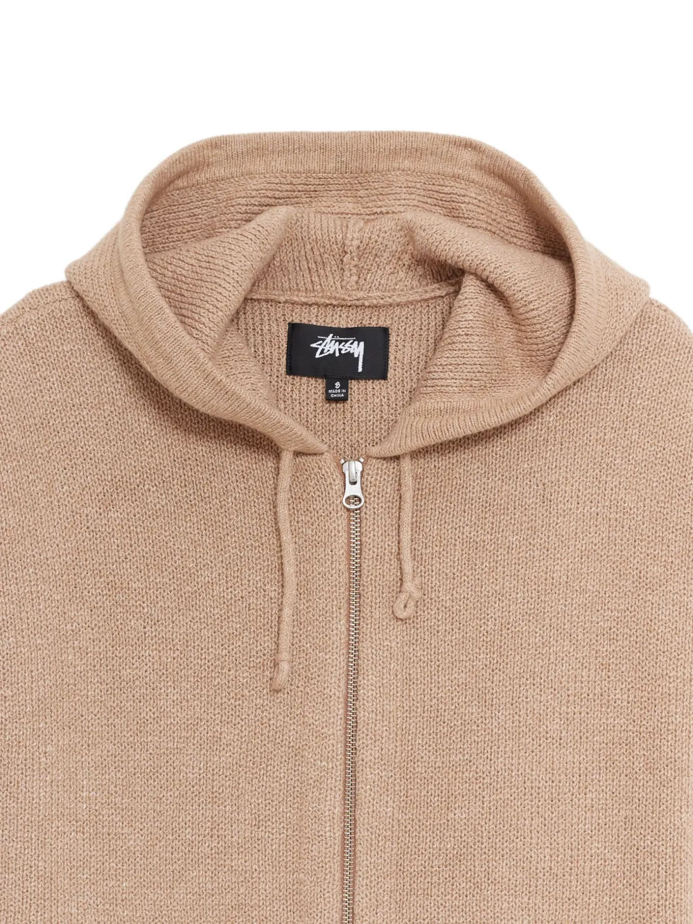 Stüssy Sweater met rits en capuchon Beige