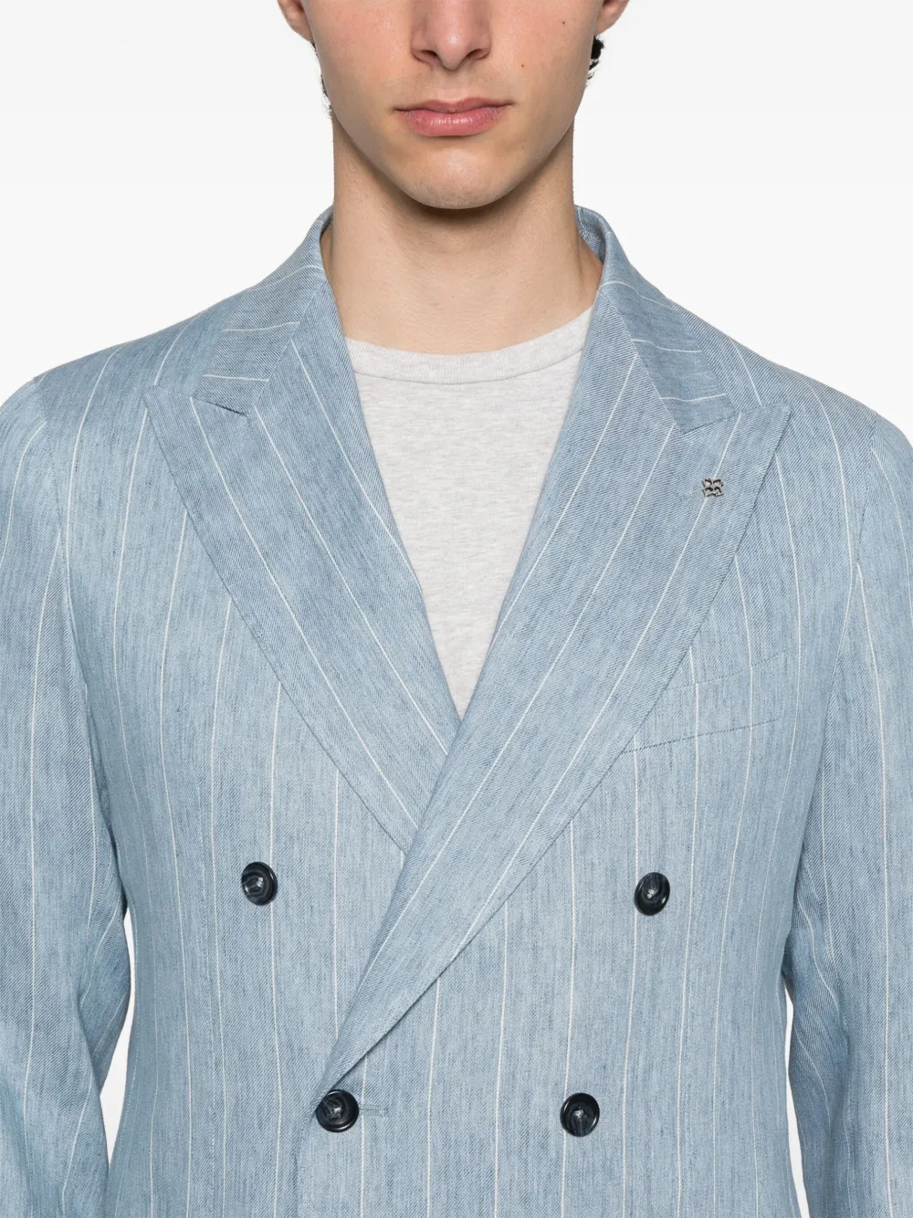 Tagliatore Pak met krijtstreep Blauw