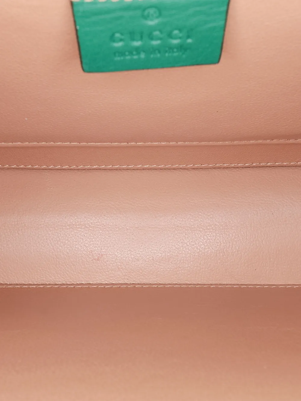 Pre-owned Gucci 2016-2024 Patent Sylvie 1969 Satchel In 绿色