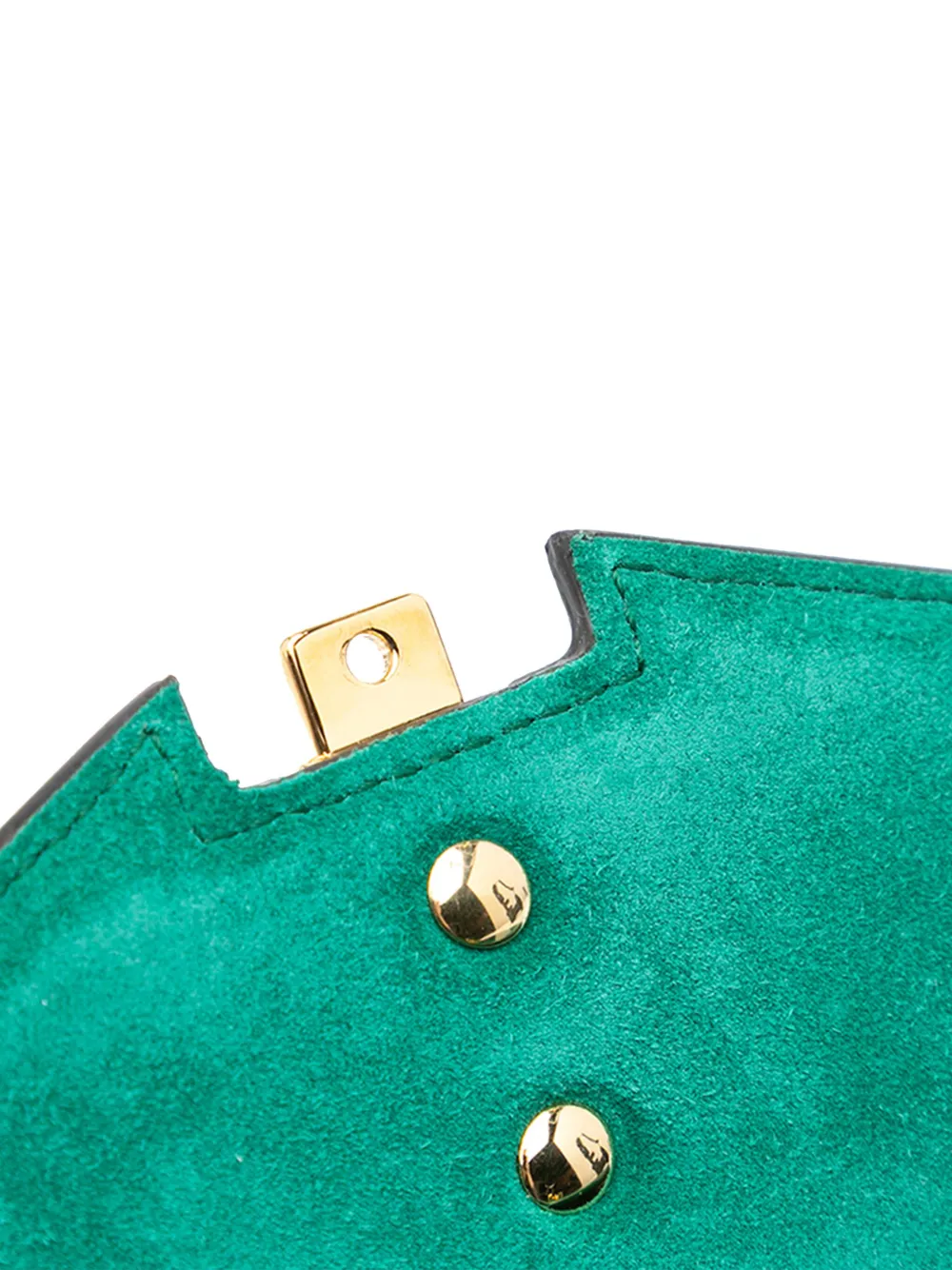 Pre-owned Gucci 2016-2024 Patent Sylvie 1969 Satchel In 绿色