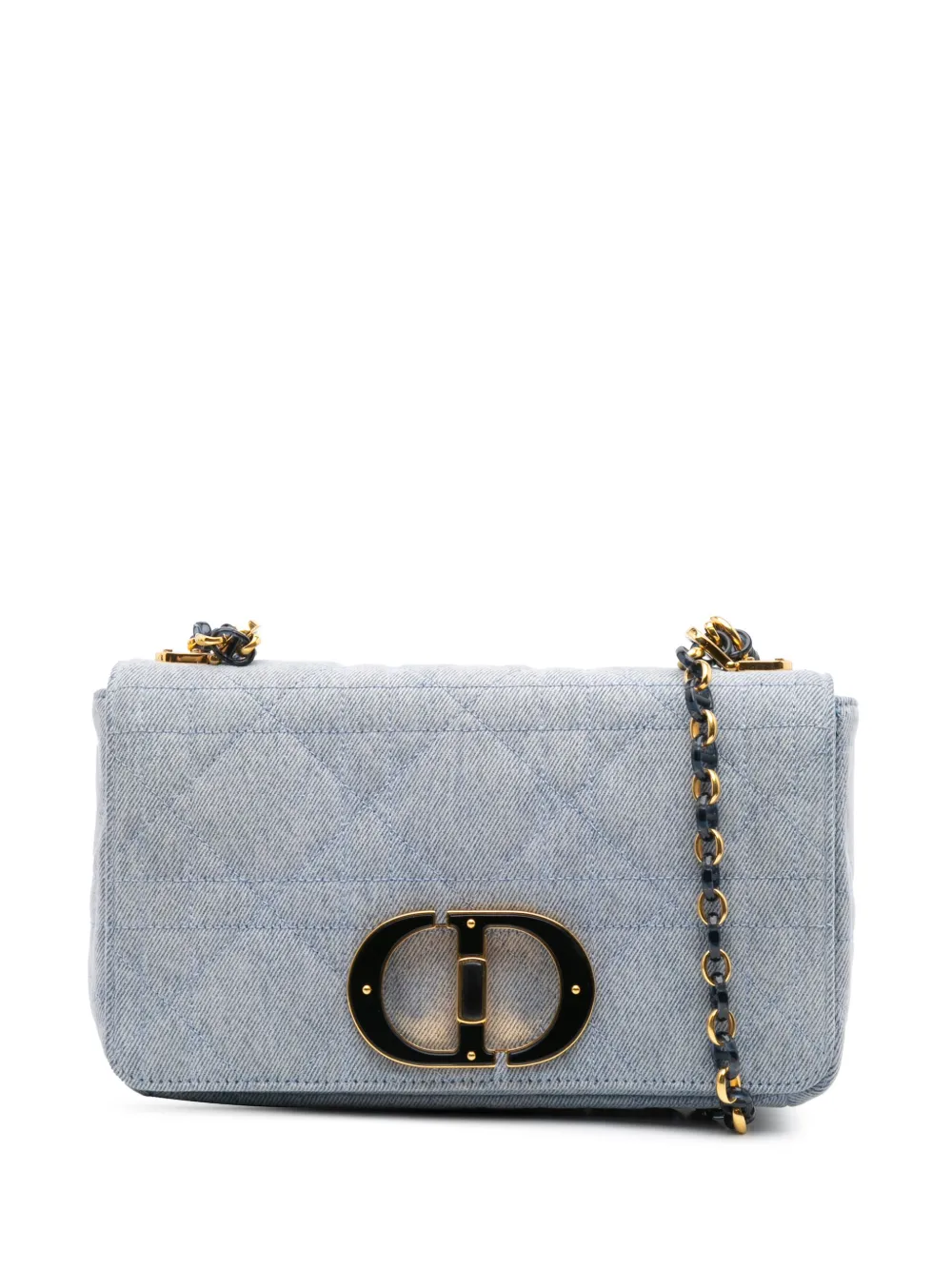 Christian Dior Pre-Owned 2022 ミディアム デニム マクロカナージュ カロ ショルダーバッグ - ブルー Christian Dior Pre-Owned 2022 ミディアム デニム マクロカナージュ カロ ショルダーバッグ - ブルー