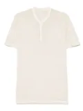120% Lino mélange henley T-shirt - Neutrals