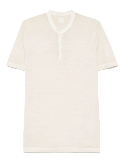 120% Lino playera Henley en melange