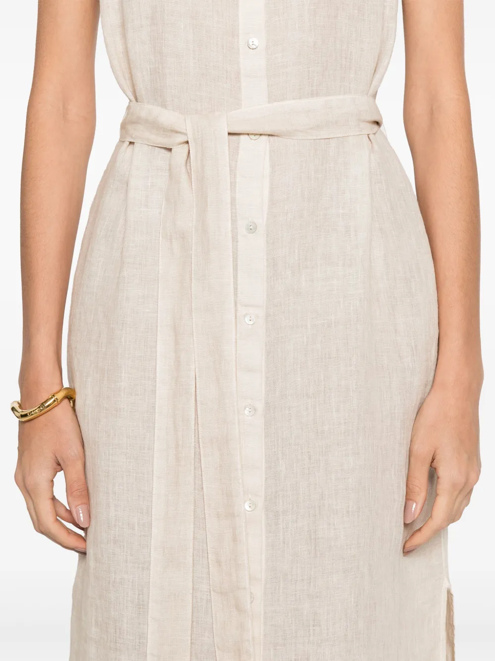 120% LINO LINEN MIDI DRESS