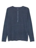 120% Lino linen henley T-shirt - Blue