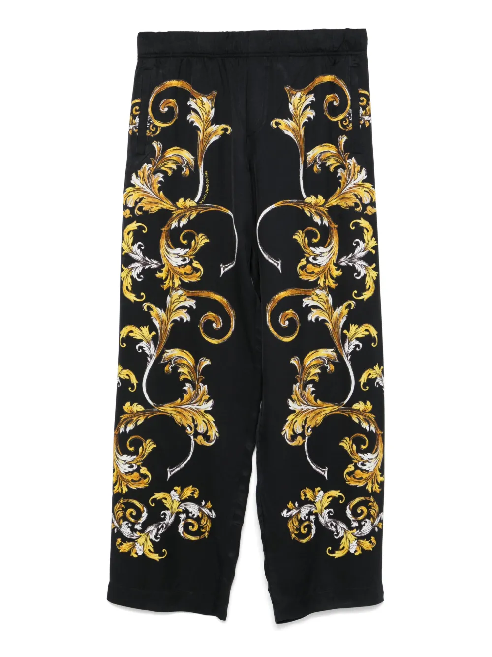 Versace Jeans Couture Broek met Barocco-print Zwart