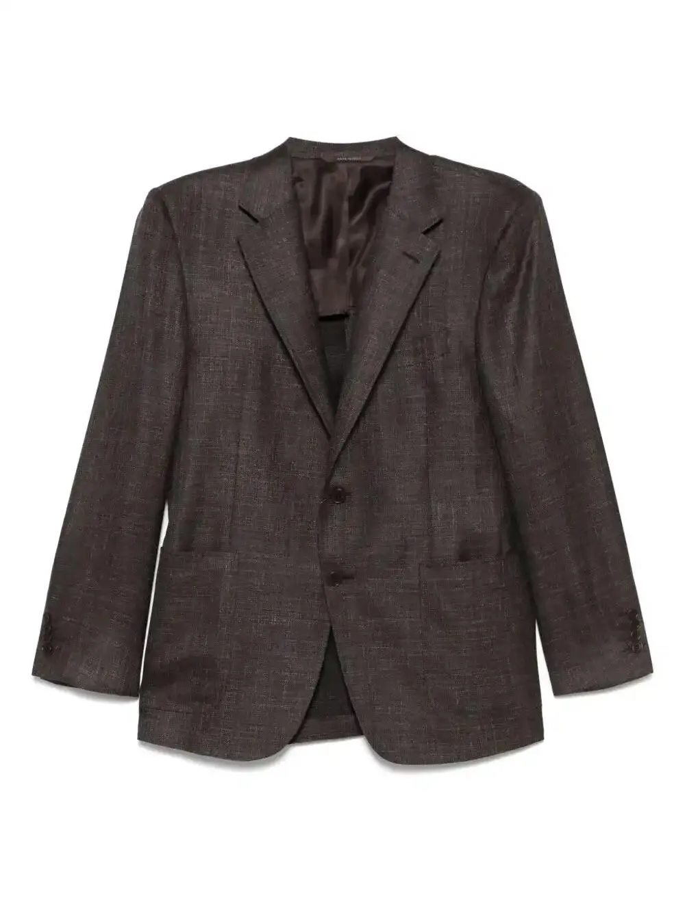 Shop Canali Marl-knit Blazer In Brown