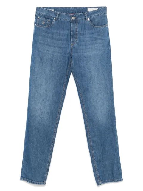 Brunello Cucinelli logo-embroidered jeans