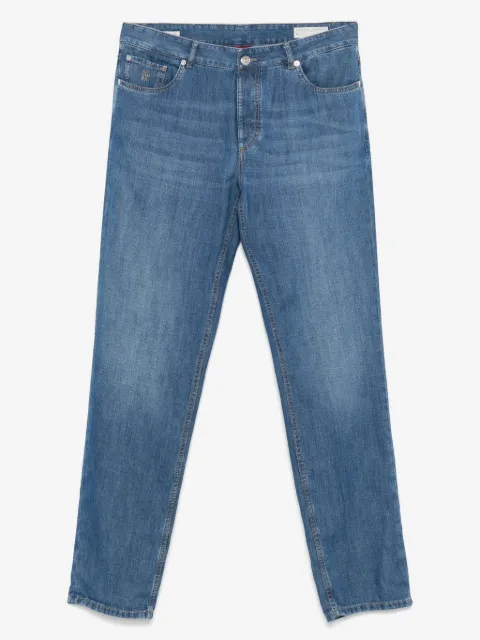 Brunello Cucinelli logo-embroidered jeans
