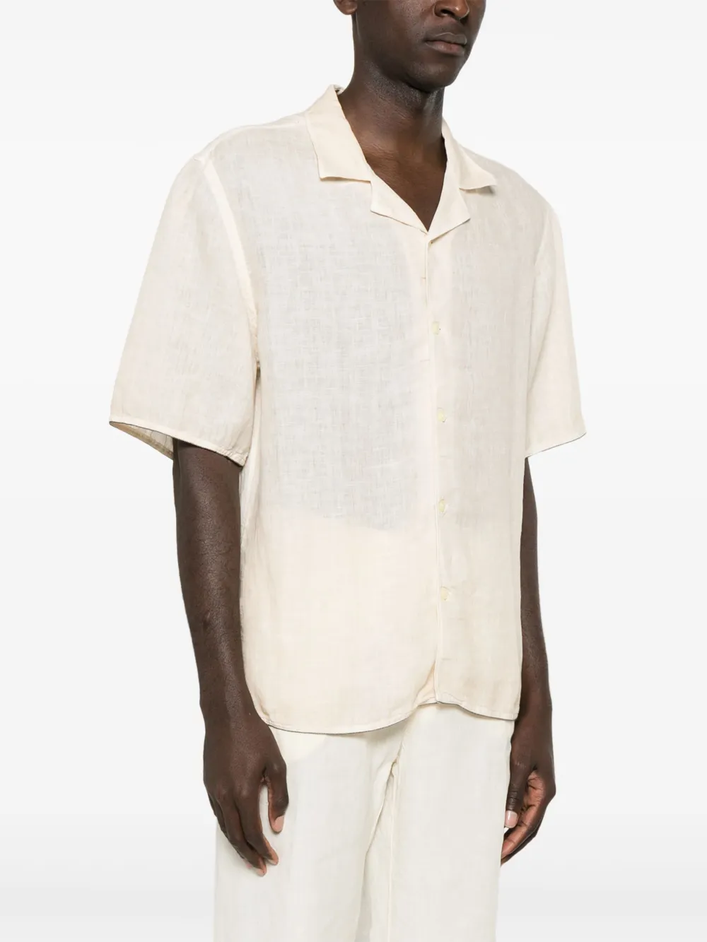 120% Lino Linnen overhemd Beige