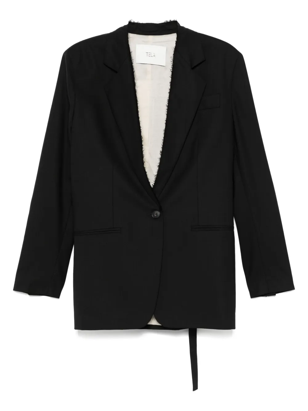 Tela blazer con botones | negro | Image 1