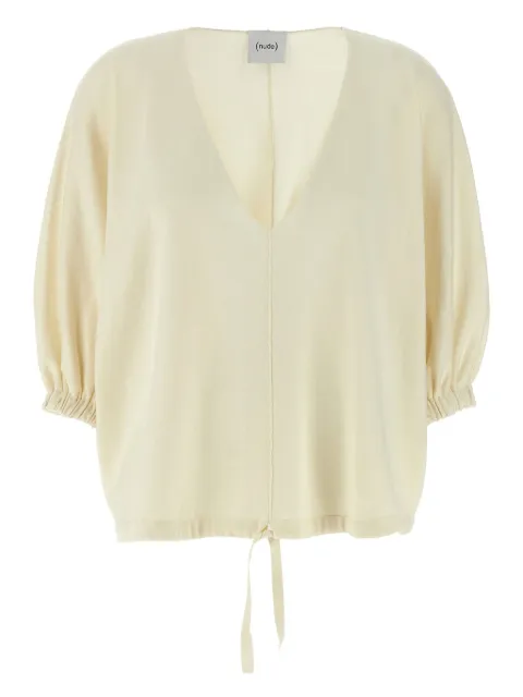 Nude drawstring sweatshirt
