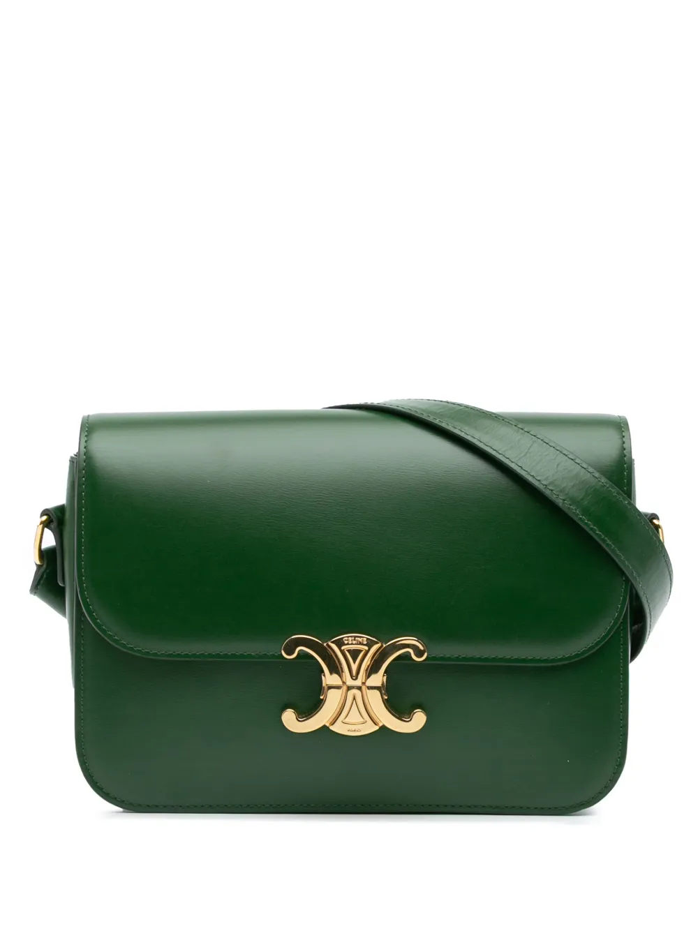 Céline Pre-Owned 2019 トリオンフ レザー クロード ショルダーバッグ - グリーン Céline Pre-Owned 2019 トリオンフ レザー クロード ショルダーバッグ - グリーン