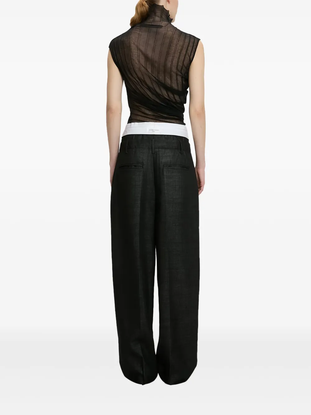 Victoria Beckham High waist plooibroek Zwart