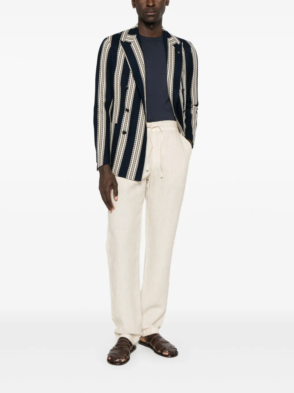 120% Lino drawstring-waist trousers | Tapered Pants | Image 2