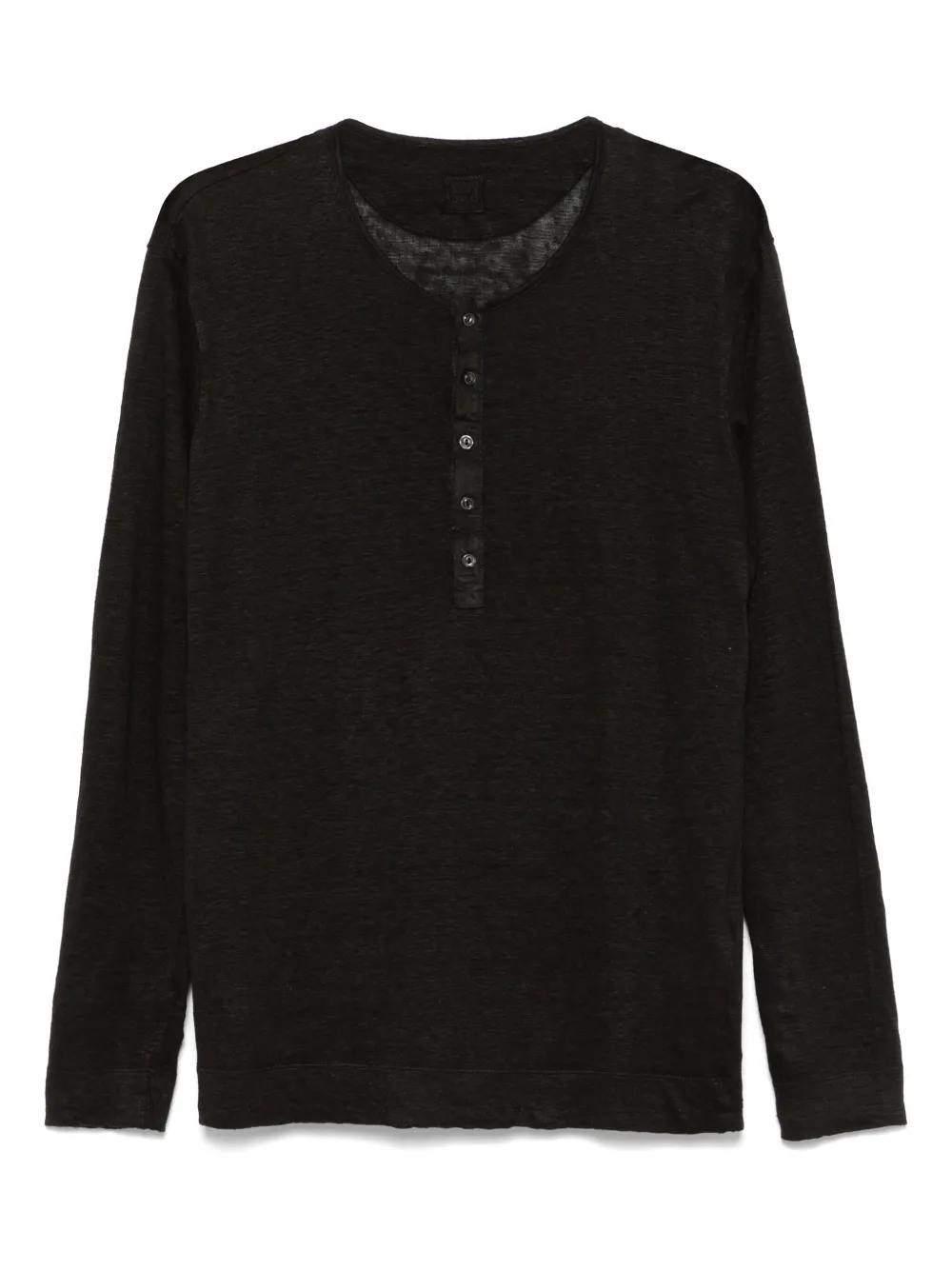 120% Lino playera Henley | negro | Image 1
