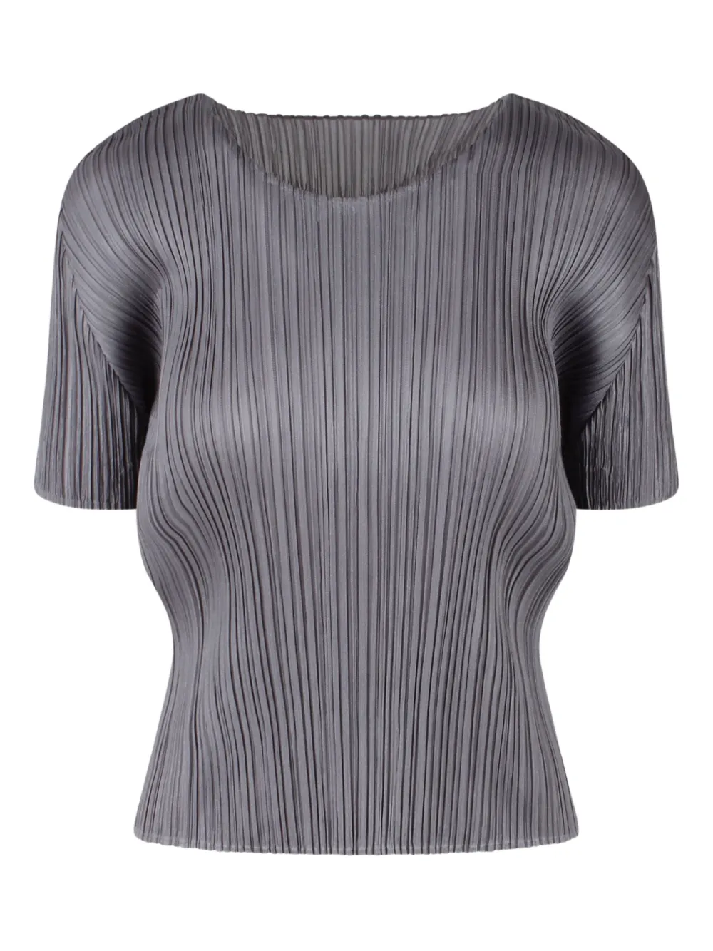 Shop Issey Miyake Pleated Top In Grey