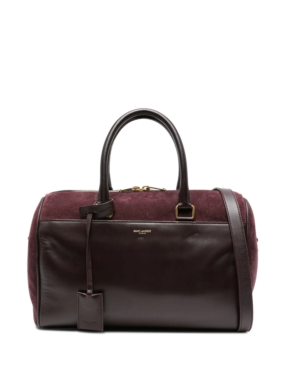 Pre-owned Saint Laurent 2010s Suede Leather Trim Bag In Purple