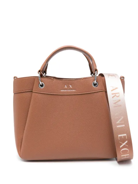Armani Exchange medium logo-stamp tote bag