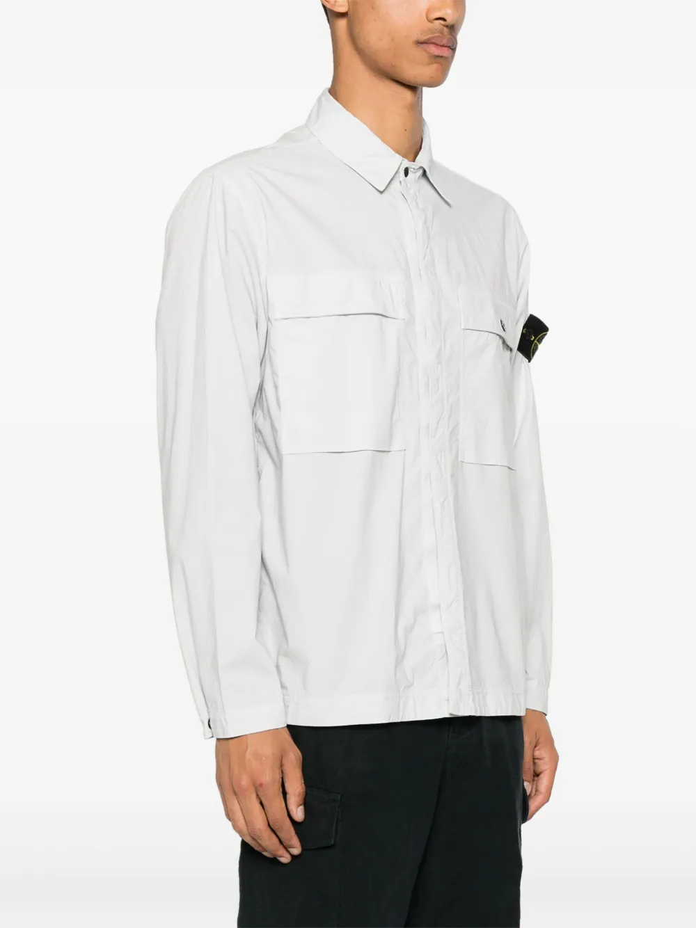 Stone Island Shirtjack met Compass-logopatch Blauw