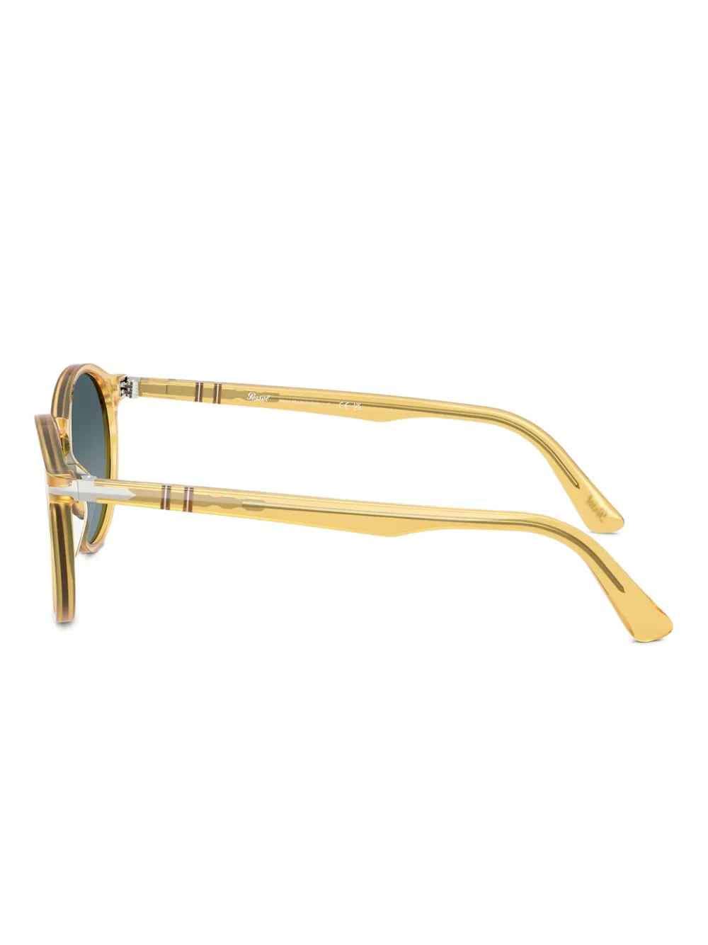 Persol Zonnebril met rond montuur Geel