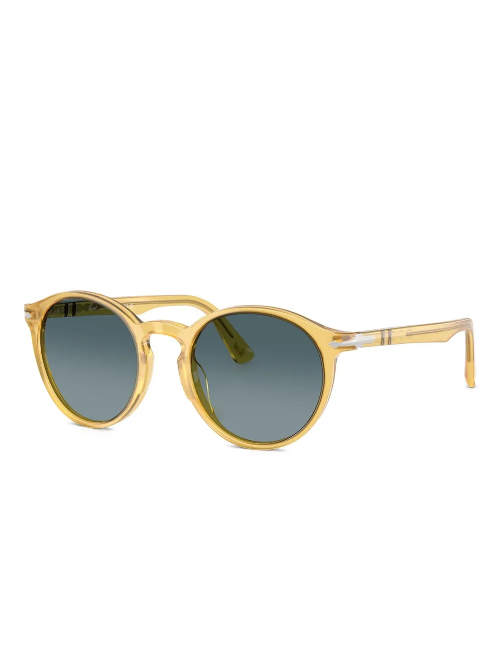 Persol Zonnebril met rond montuur Geel