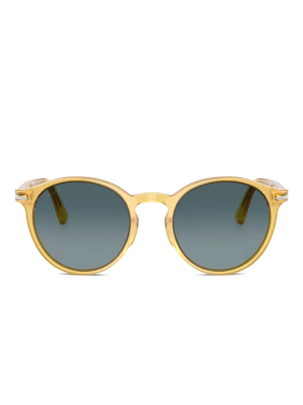 Persol Zonnebril met rond montuur Geel