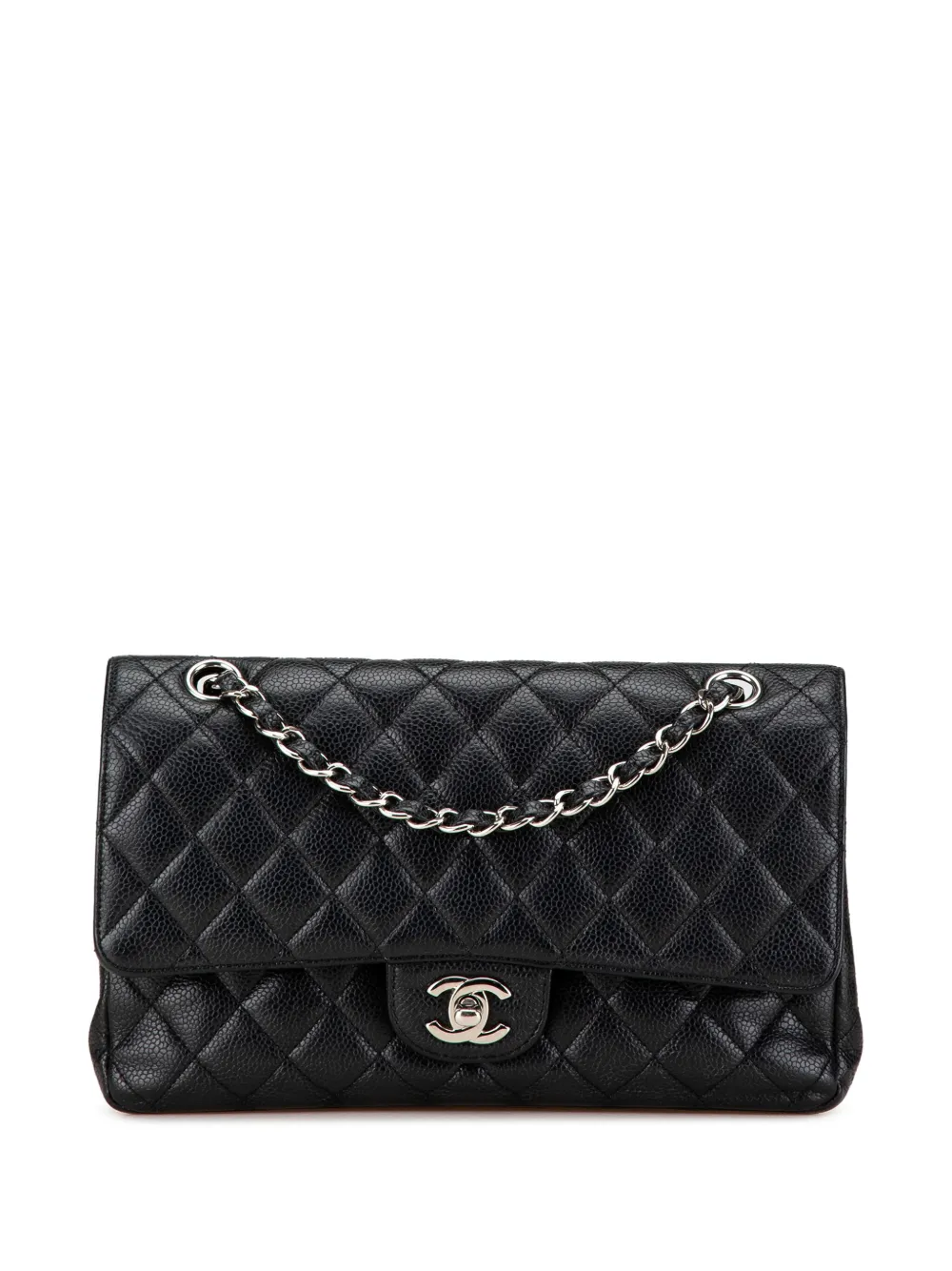 CHANEL Pre-Owned 2011 ミディアム クラシック キャビア ダブルフラップ ショルダーバッグ - ブラック CHANEL Pre-Owned 2011 ミディアム クラシック キャビア ダブルフラップ ショルダーバッグ - ブラック