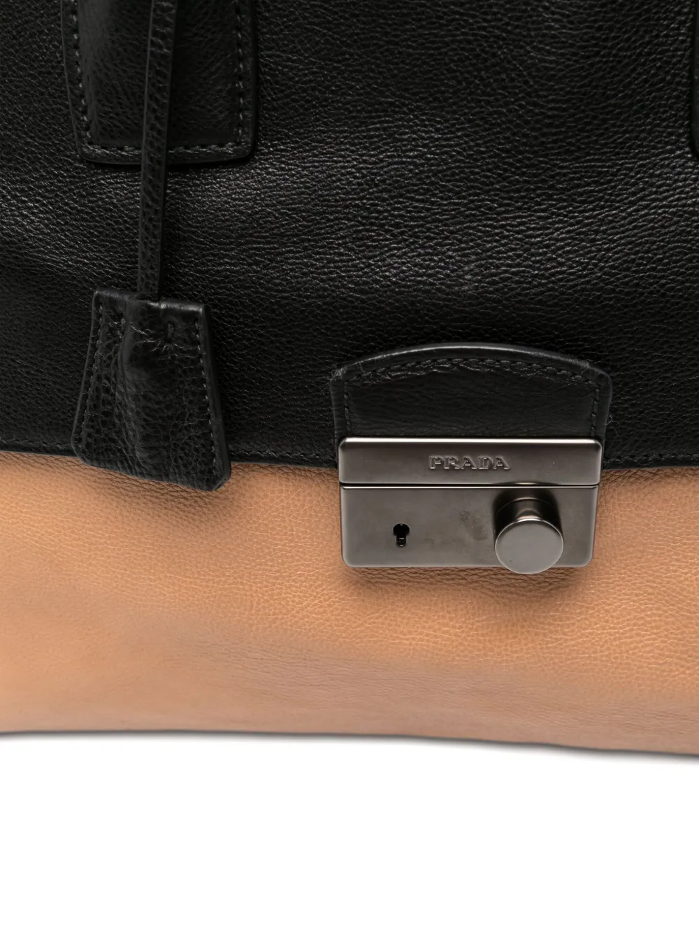 Pre-owned Prada 2010s Leather Top Handle Bag In Black