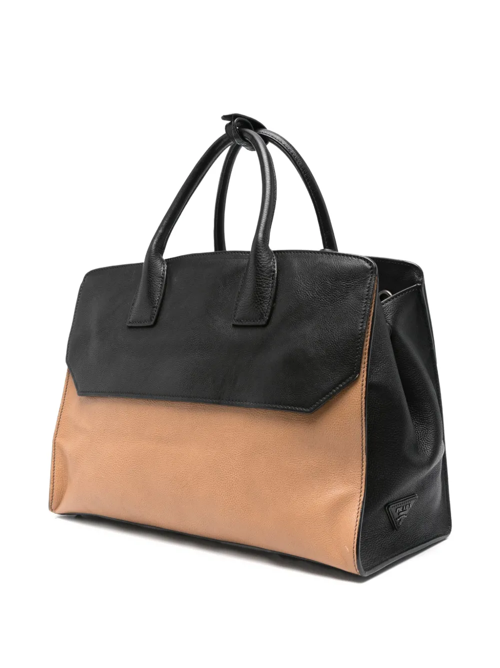 Pre-owned Prada 2010s Leather Top Handle Bag In Black