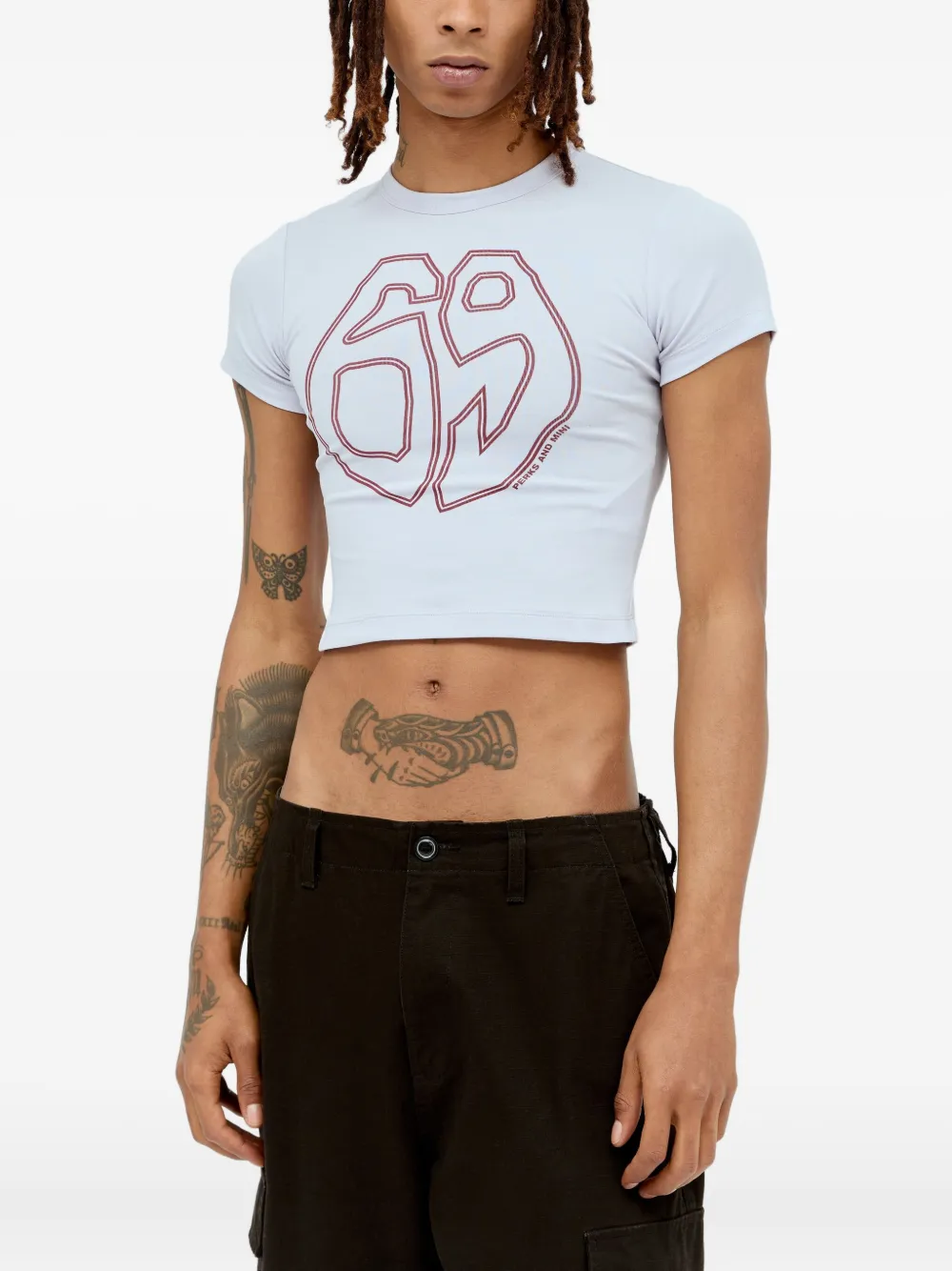 Perks And Mini graphic-print cropped T-shirt - Bianco