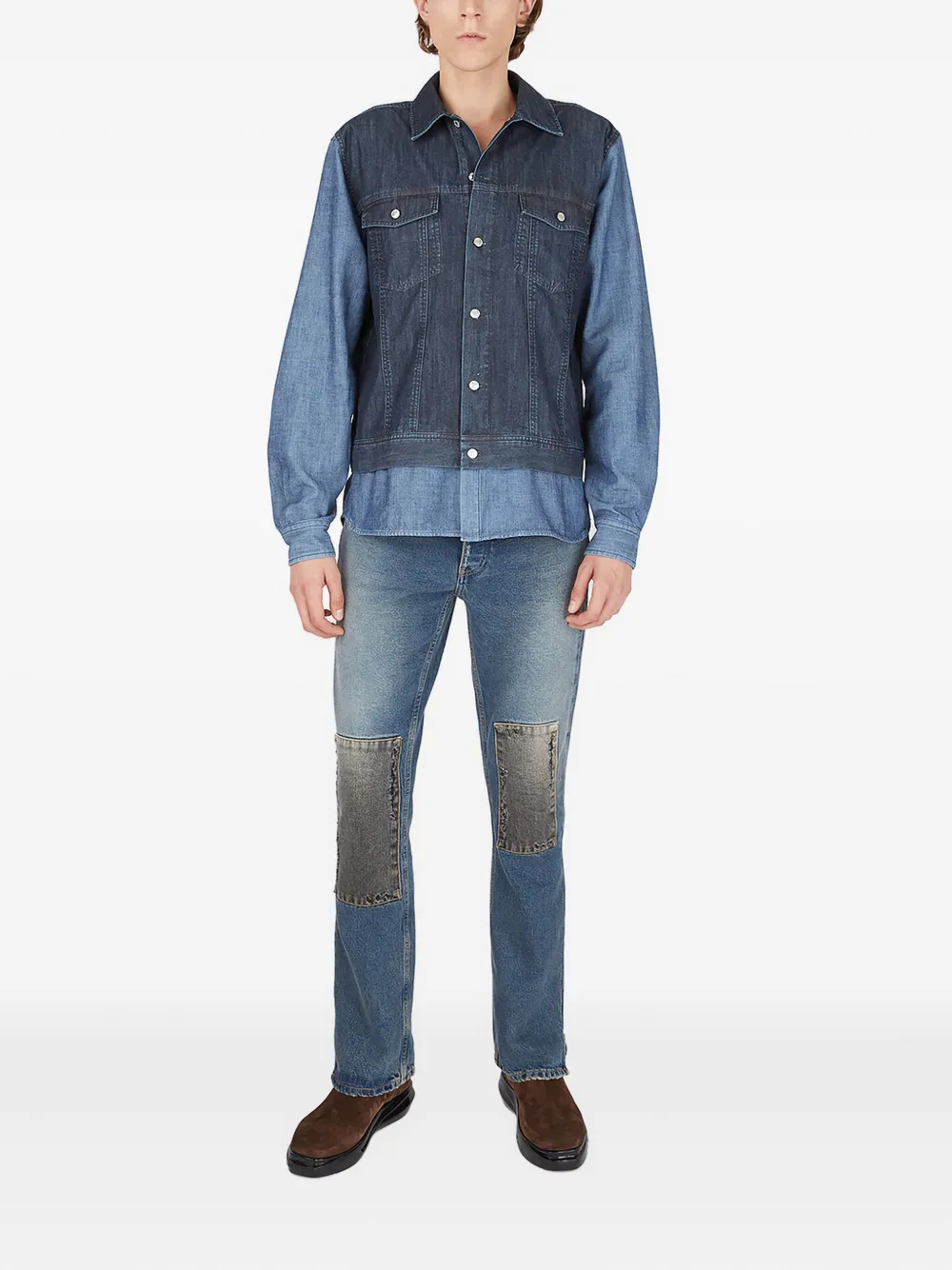 (di)vision  x Won Hundresd Hybrid denim-weave colour-block shirt | Women | Image 2