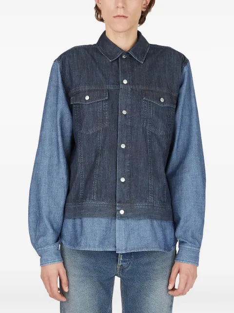 (di)vision  x Won Hundresd Hybrid denim-weave colour-block shirt