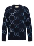 Gucci Jumbo GG canvas crew-neck sweater - Blue