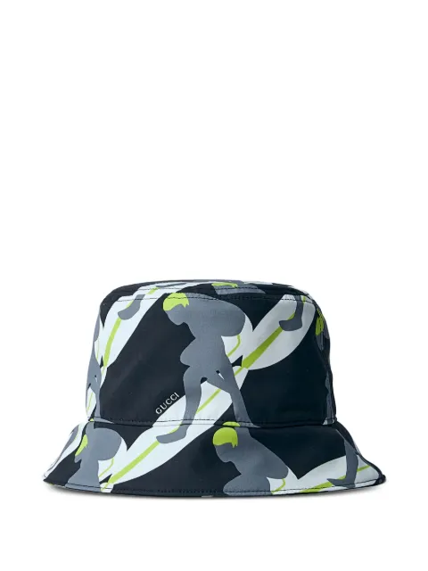 Gucci Allover Gucci Fischerhut mit Surfer-Print